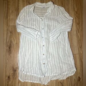 100% linen button up